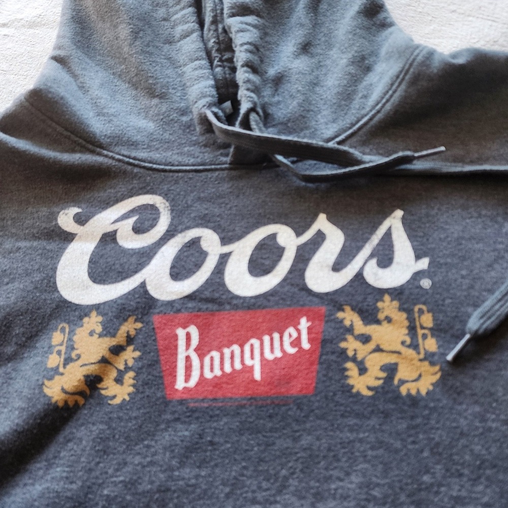 🍻Retro Coors Banquet Beer Graphic Hoodie Heather M retro streetwear western Y2K